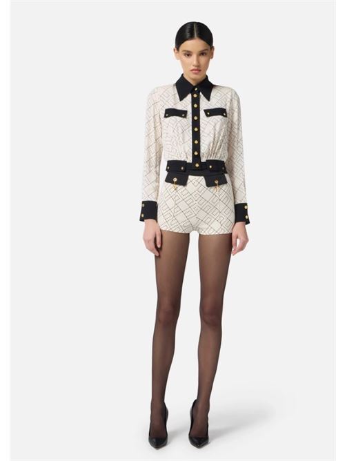Two-tone georgette shirt ELISABETTA FRANCHI | CAS0156E2.EF1